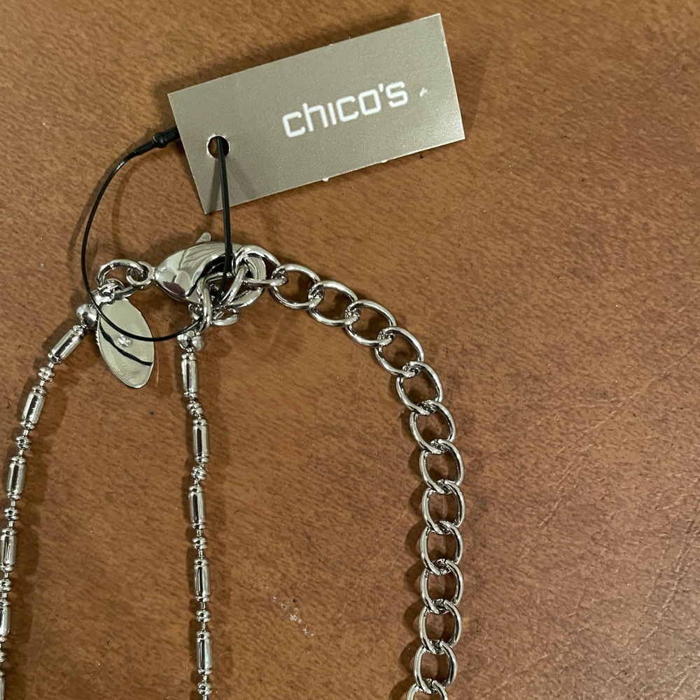 Chico’s “Be Inspired” reversible two tone necklace in silver and gold tones NWT - Picture 6 of 7